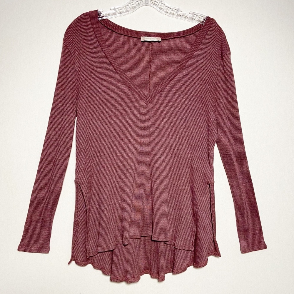 Altar’d State Womens Thermal Top V-neck Long Sleeve Size Small Layers‎